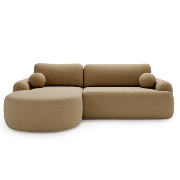 ROZKŁADANY NAROŻNIK DO SALONU W BEŻOWYM KOLORZE AGAT L BOULCE - PRZÓD